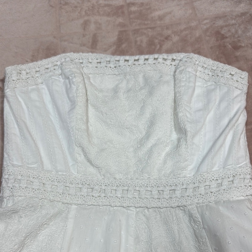 White House Black Market White Strapless A-Line Midi Dress - Picture 4 of 10